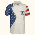 American Flag Vintage Style Gift For Golf Lovers - Custom Golf Shirt