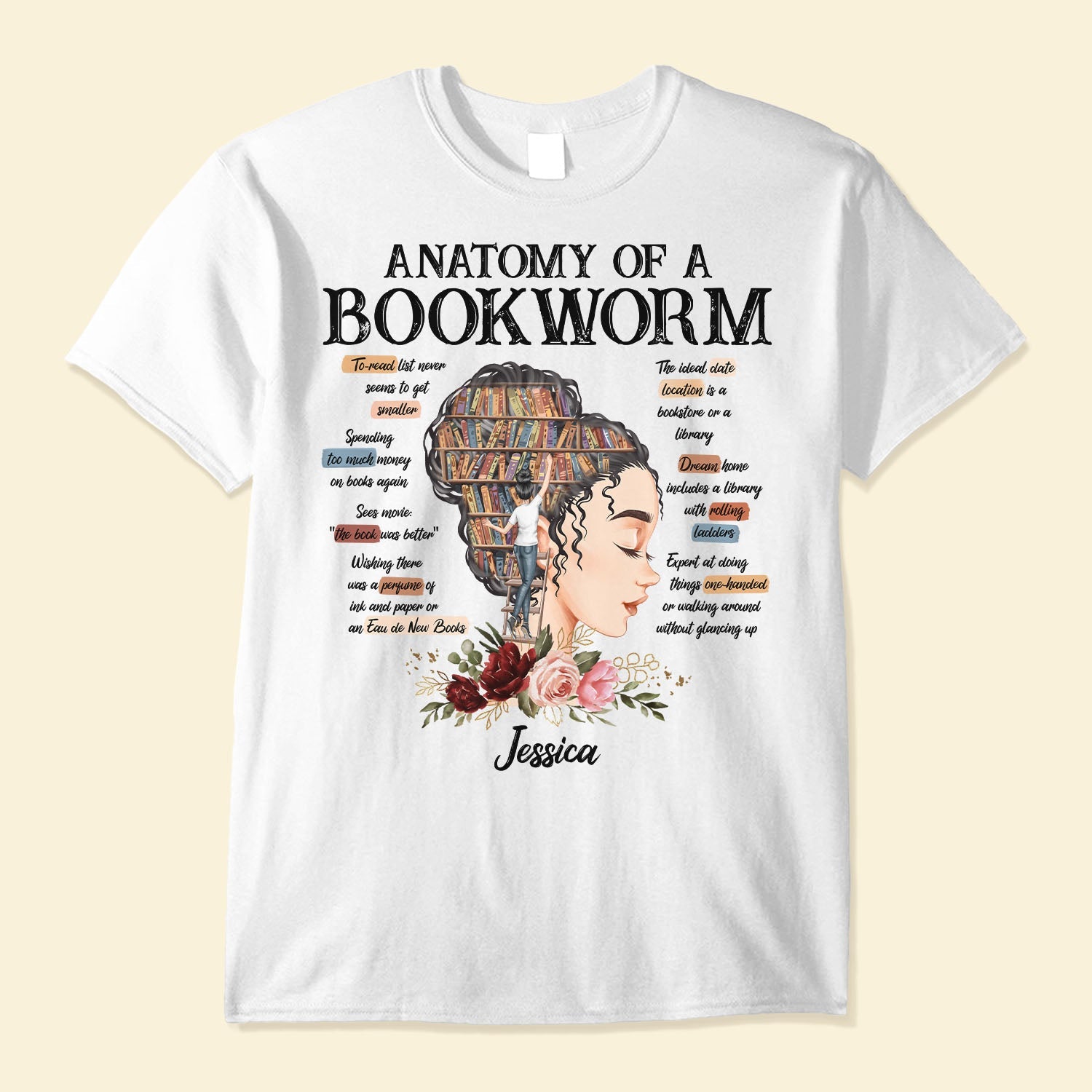 Anatomy Of A Bookworm - Personalized Shirt - Birthday, Funny Gift For Bookworn, Book Lovers, Reading Lovers
