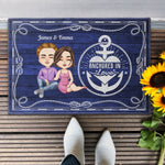 Anchored In Love - Personalized Doormat - Birthday, Anniversary Gift For Family, Husband, Wife, Lover