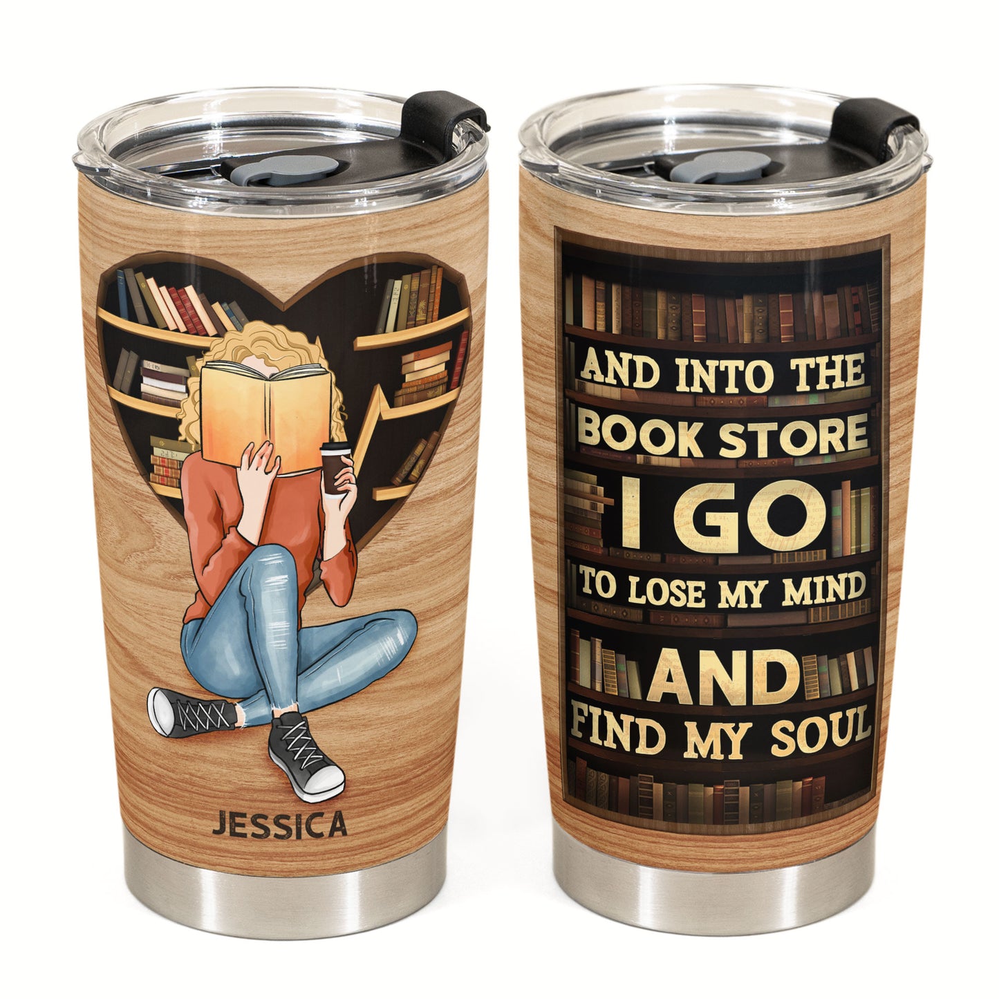 And Into The Book Store I Go To Lose My Mind  - Personalized Tumbler  - Birthday Gift For Book Lover, Bookworms