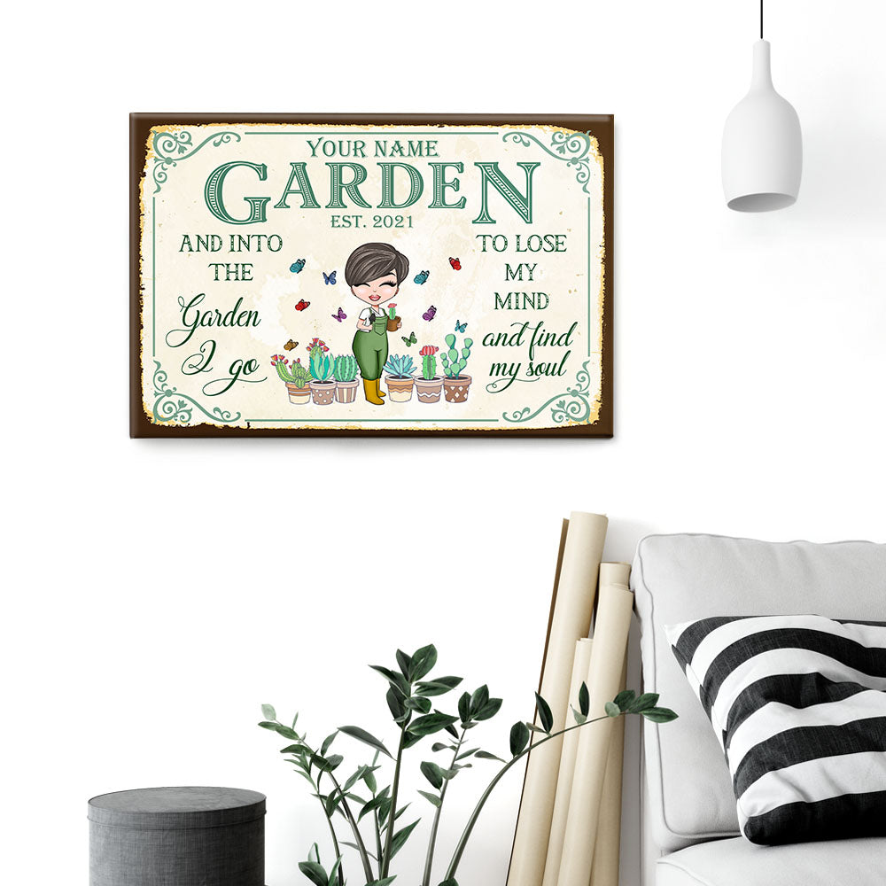 And Into The Garden I Go - Personalized Poster/Canvas - Birthday Gift For Gardener - Cartoon Farmer