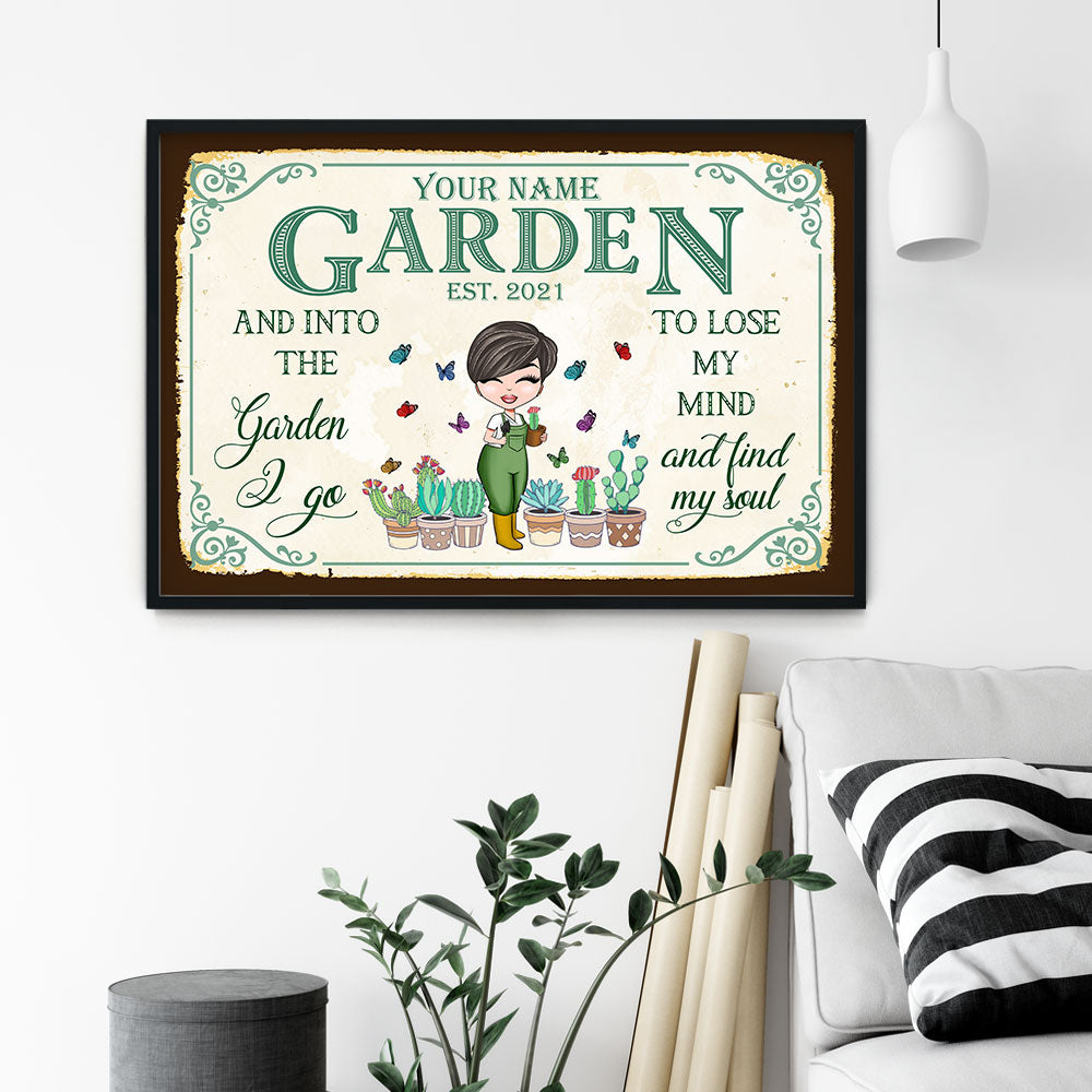 And Into The Garden I Go - Personalized Poster/Canvas - Birthday Gift For Gardener - Cartoon Farmer