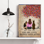And She Lived Happily Ever After - Personalized Poster/Canvas - Gift For Dog Lover - Dictionary Template