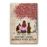 And She Lived Happily Ever After - Personalized Poster/Canvas - Gift For Dog Lover - Dictionary Template