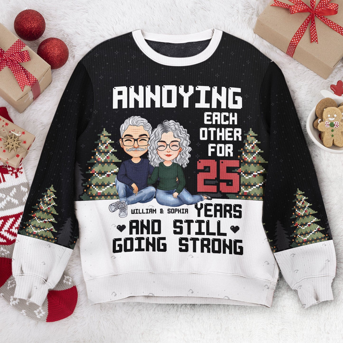 Annoying Each Other - Personalized Ugly Sweater