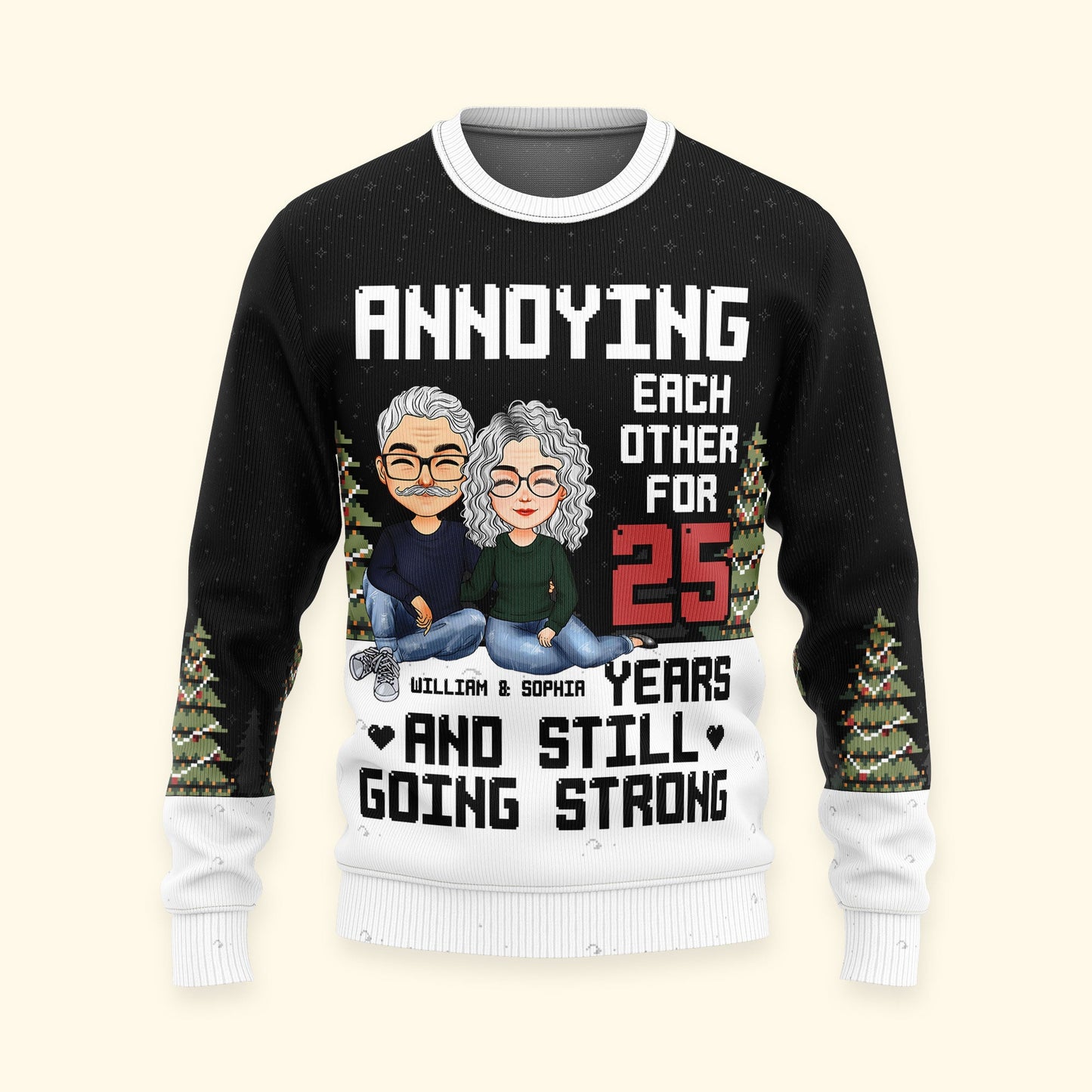 Annoying Each Other - Personalized Ugly Sweater