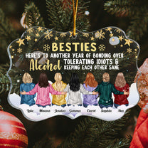Another Year Of Bonding Over Alcohol - Personalized Acrylic Ornament - Christmas, New Year Gift For Besties, Best Friends, Soul Sisters