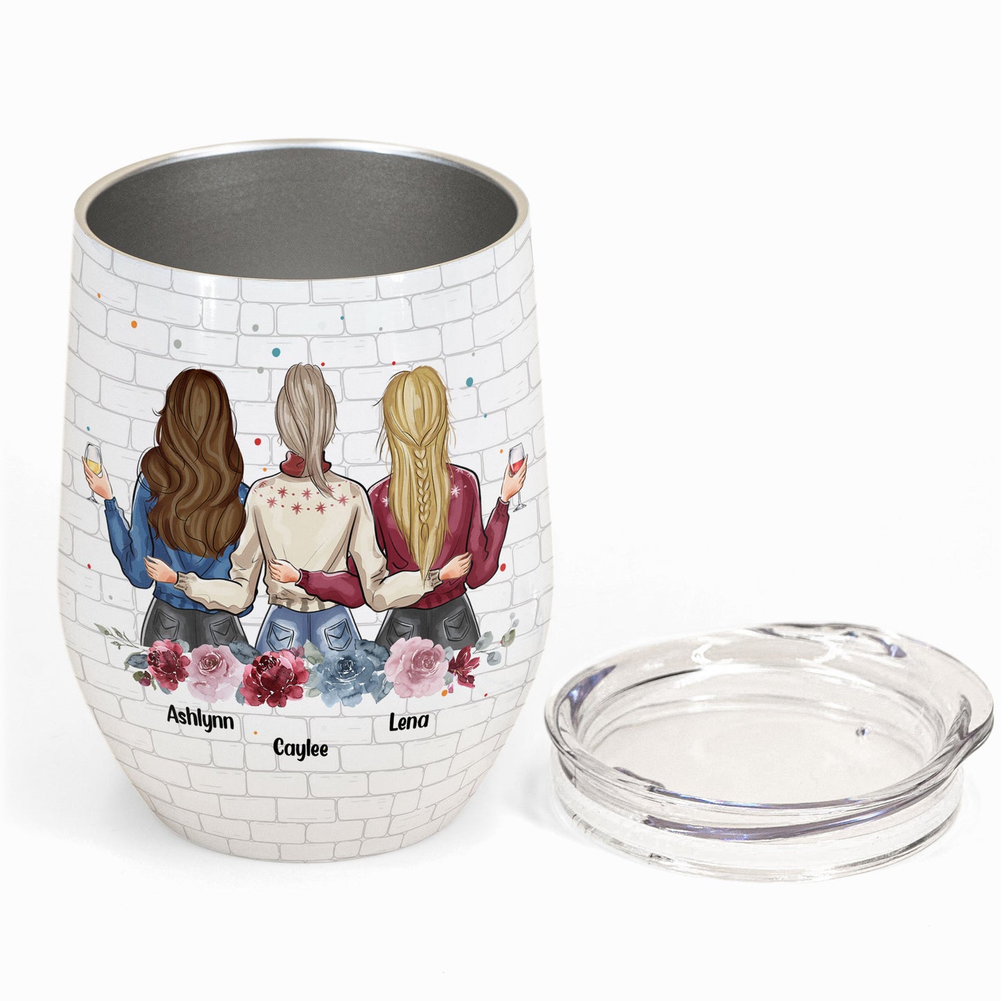Another Year Of Bonding Over Alcohol - Personalized Wine Tumbler - Funny Birthday Christmas Gift For Besties, Sisters, Sistas