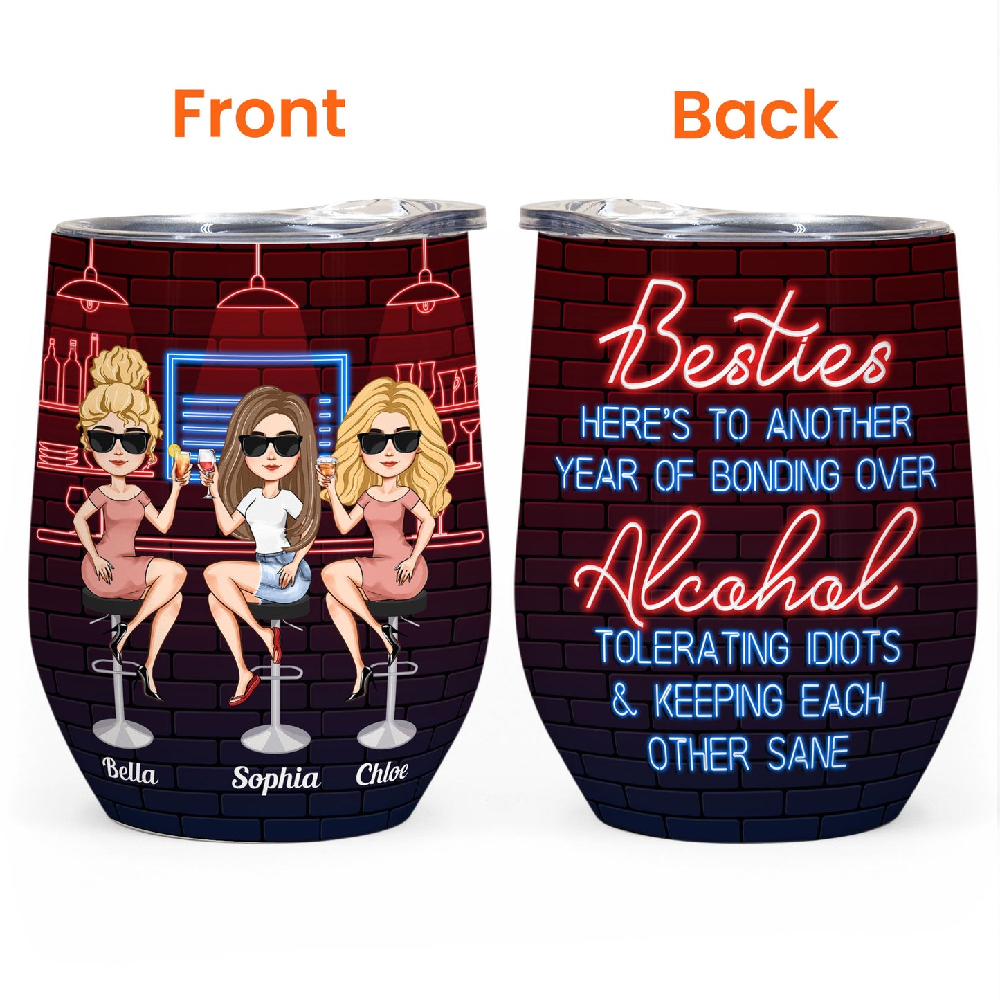 Orange Poi Personalized Best Friend Tumbler Here's To Another Year Of  Bonding Over Alcohol Tumbler,Y…See more Orange Poi Personalized Best Friend