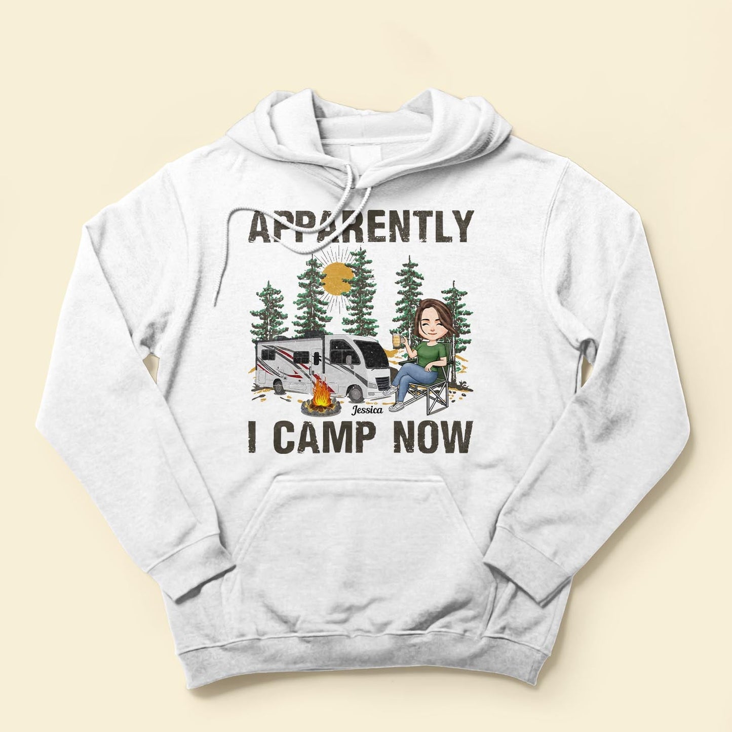 Apparently I Camp Now - Personalized Shirt - Camping, Birthday Gift For Camper, Camping Woman, Camping Girl