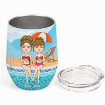 Are We Drunk? Swimming Pool Version - Personalized Wine Tumbler