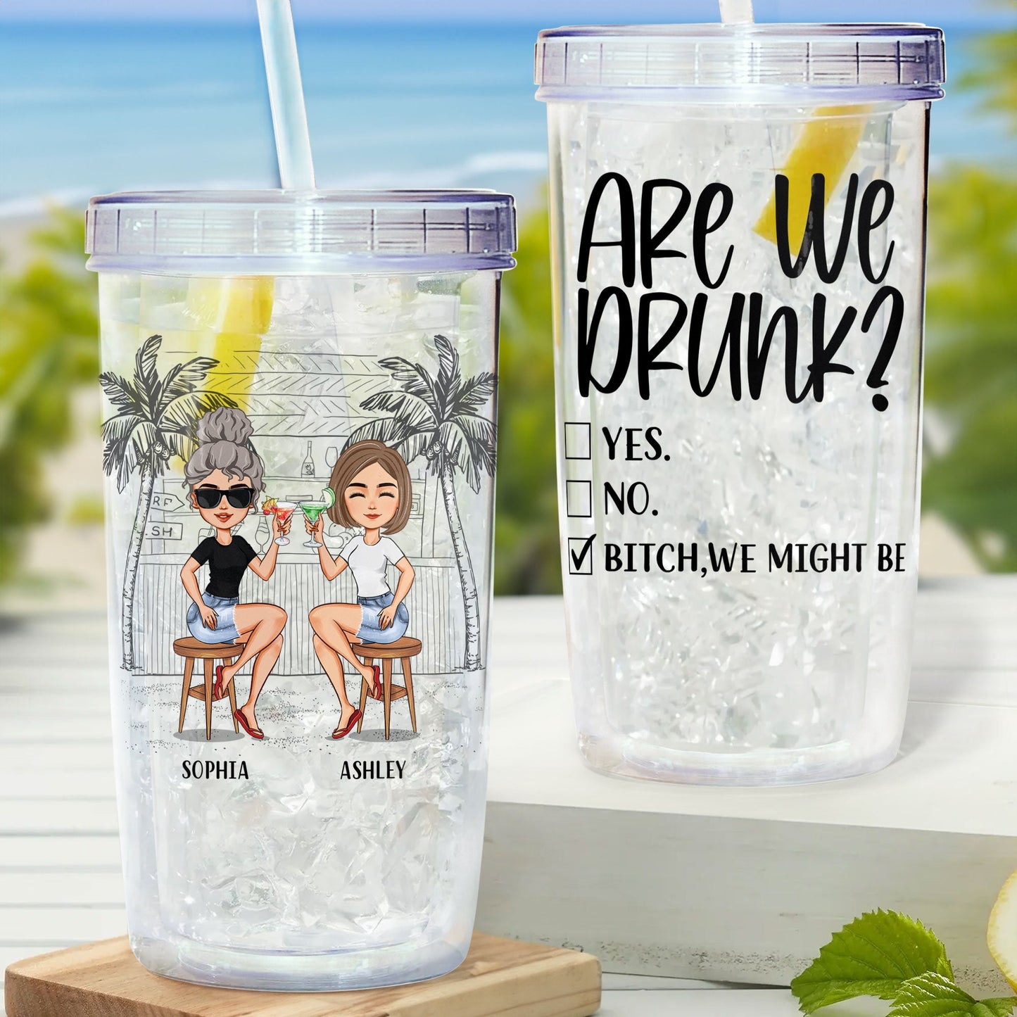 Are We Drunk? - Personalized Acrylic Tumbler With Straw