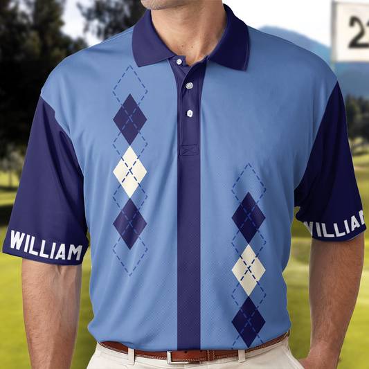 Argyle Vintage Pattern Gift For Golf Lovers Dad Men Husband Gift - Custom Golf Shirt