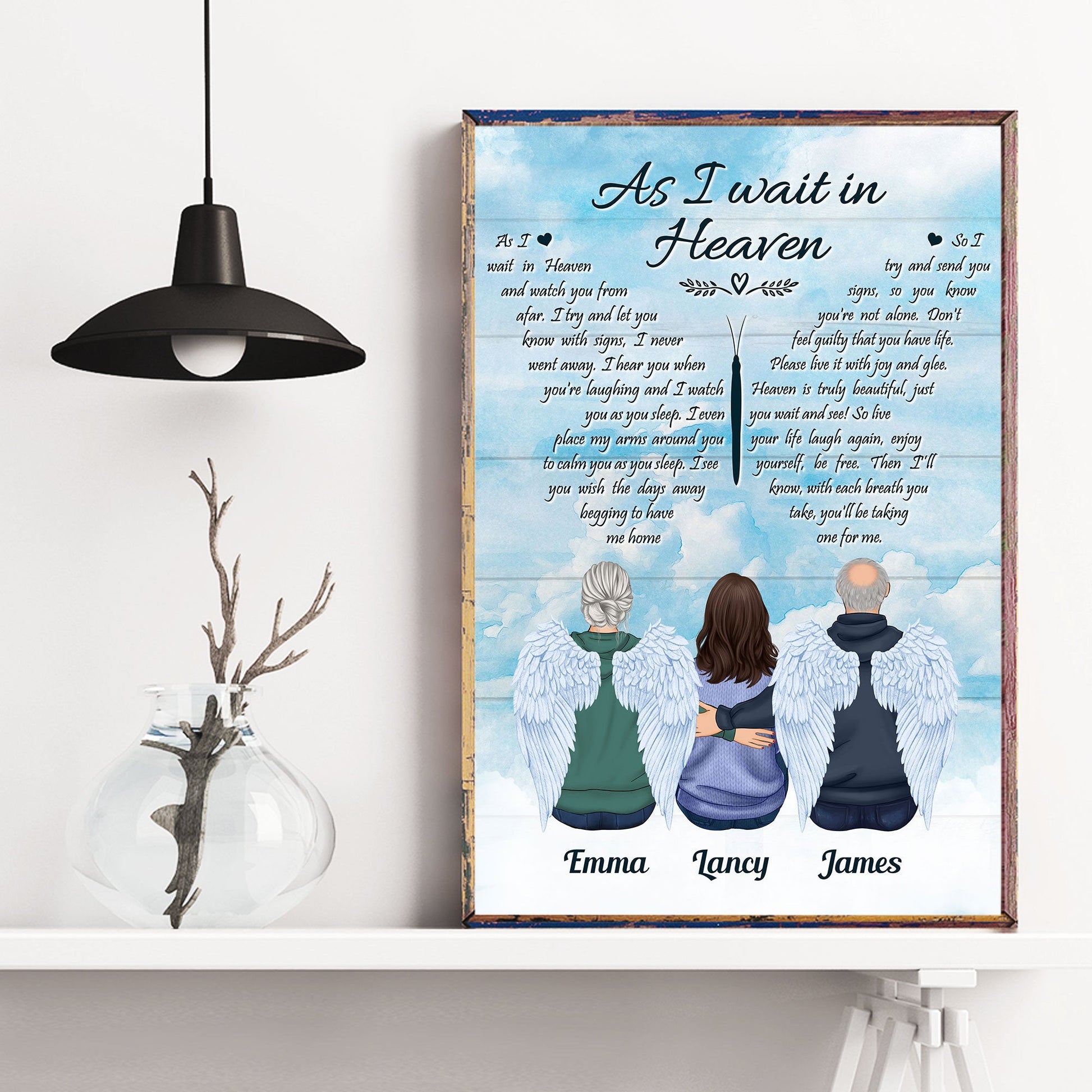 Heaven In Our Home - Personalized Poster/Wrapped Canvas - Memorial