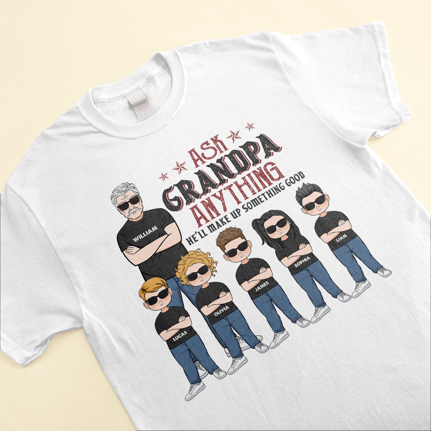Ask Grandpa Anything - Personalized Shirt - Birthday, Father's Day Gift For Papa, Grandpa, Grandfather