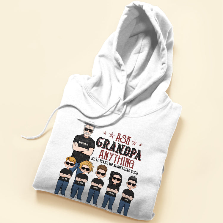 Ask Grandpa Anything - Personalized Shirt - Birthday, Father's Day Gift For Papa, Grandpa, Grandfather