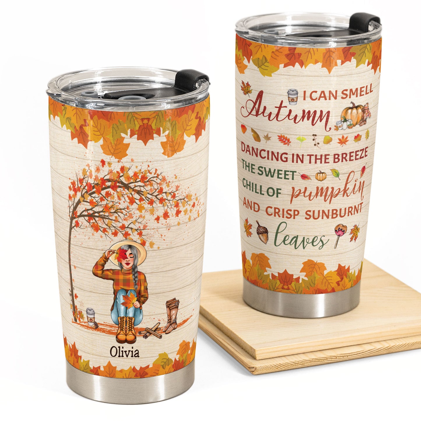 Autumn Pumpkin - Personalized Tumbler - Fall Season Gift For Fall Lovers