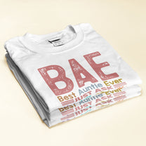 B.A.E Best Auntie Ever Handprints - Personalized Shirt - Birthday, Christmas Gift For Aunts, Aunties