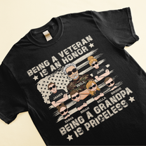 Being A Grandpa Is Priceless - Personalized Shirt - Father's Day, Birthday Gift For Veteran, Army Dad, Grandpa, Grandfather - From Son, Daughter, Granddaughters, Grandsons