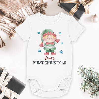 Baby 1st Christmas Gift For Newborn - Personalized Baby Onesie