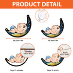 Baby Sleeping On The Moon - Personalized Window Hanging Suncatcher Ornament