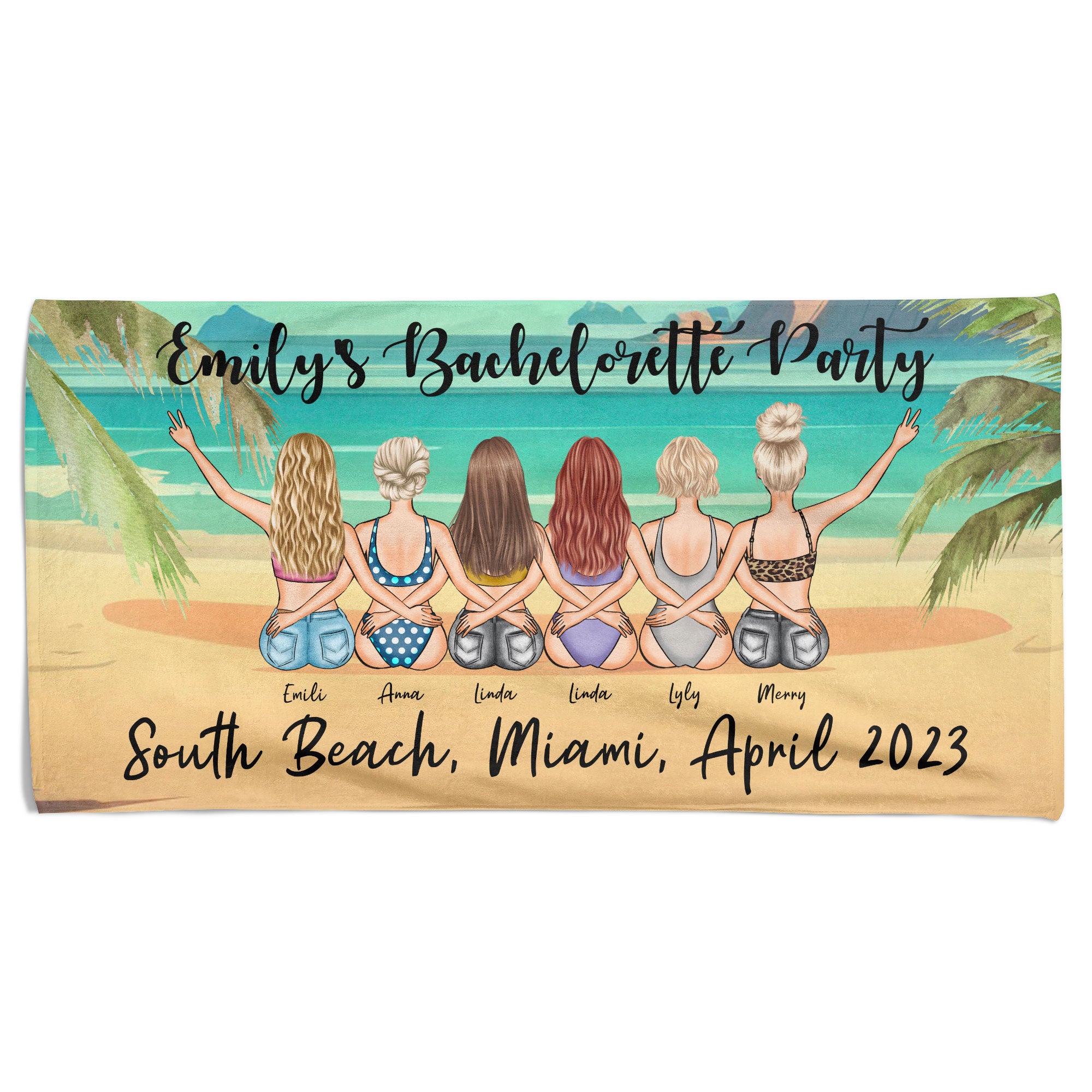 Bachelorette Party Towel - Personalized Beach Towel