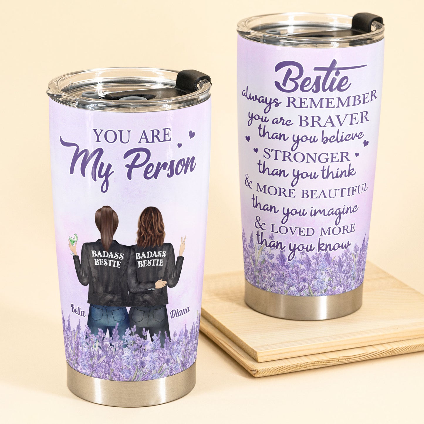 Badass Bestie - Personalized Tumbler Cup - Birthday , Friendship Day Gift For Bff, Bestie, Friend