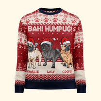 Bah Hum Pug Dog Lovers - Personalized Ugly Sweater