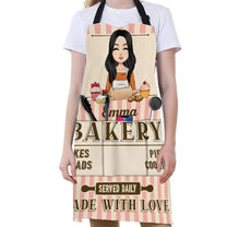 Baked With Love - Personalized Apron With Pocket - Baking Apron For Women, Men, Kitchen Chef Gifts For Mom, Wife, Baker