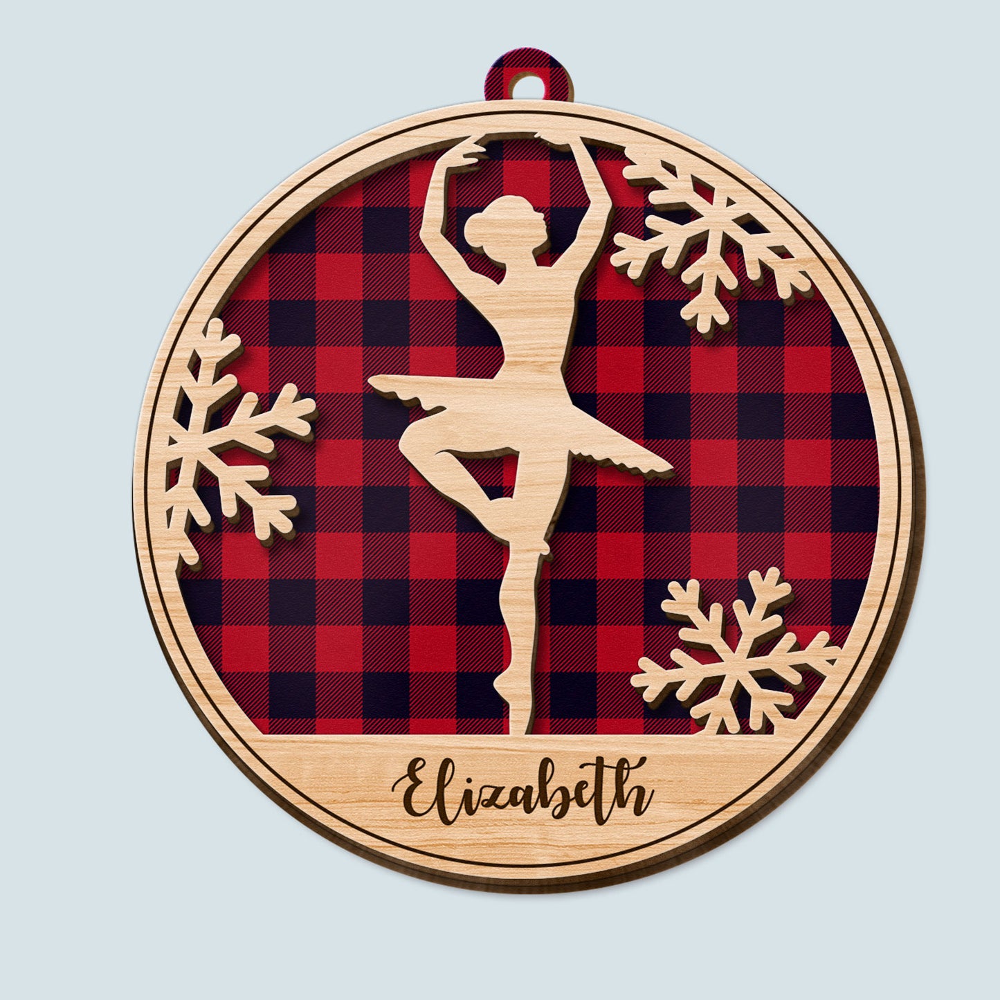 [Only available in the U.S] Ballet Silhouette - Personalized 2 Layered Wooden Ornament - Christmas Gift For Ballet Lovers