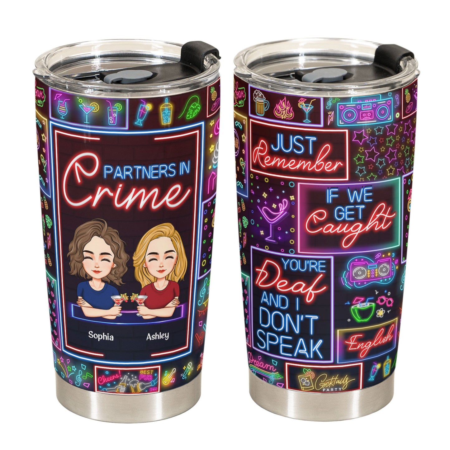 Bar Version - Partners In Crime - Personalized Tumbler Cup