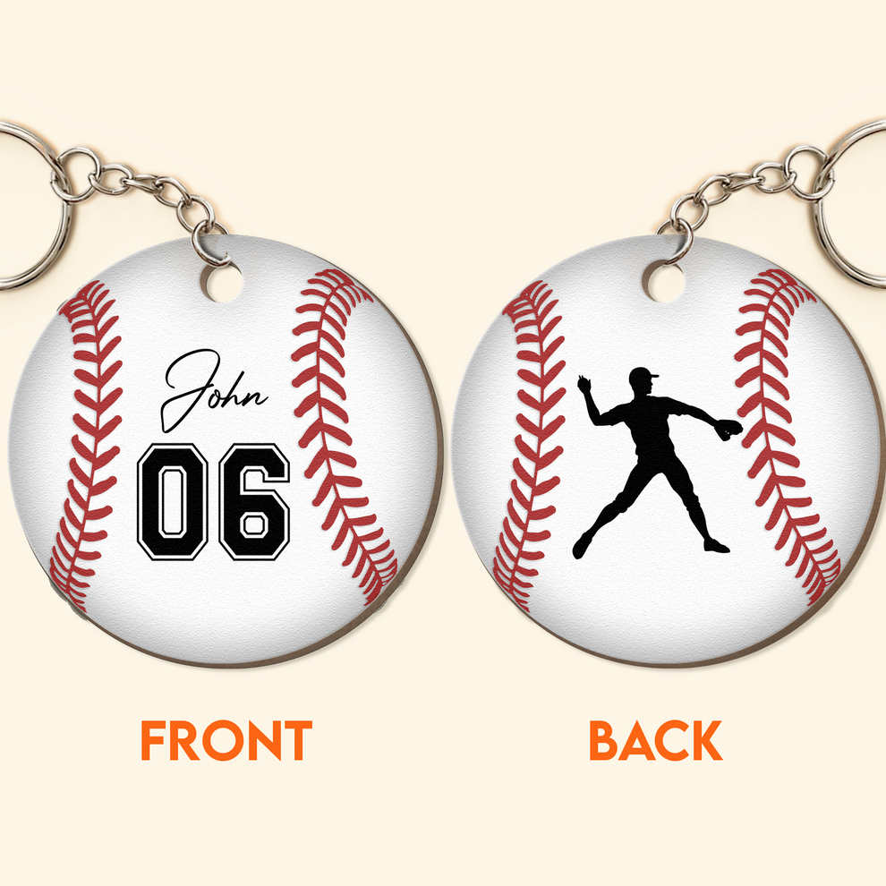 Baseball Ball - Personalized Wooden Keychain – Macorner