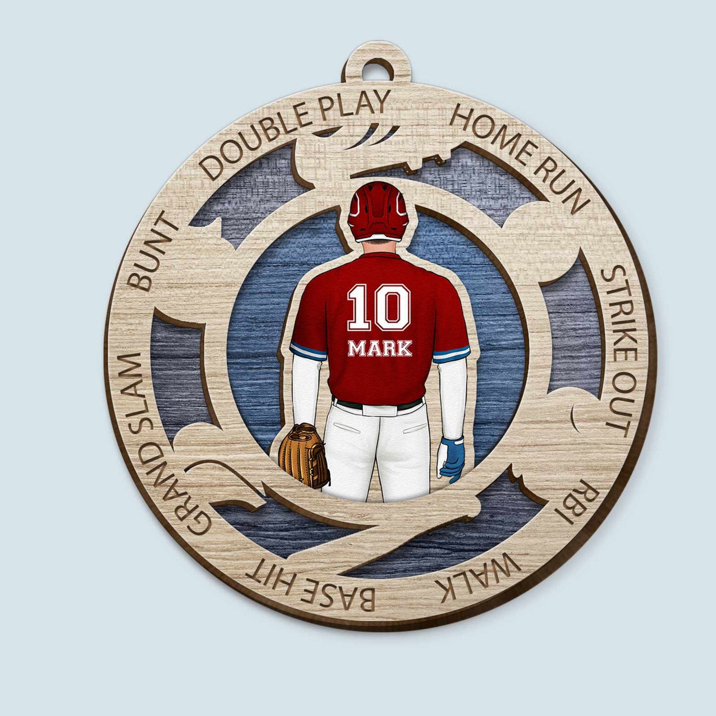 Baseball Player - Personalized 2 Layers Wooden Ornament - Christmas, Birthday, Loving Gift For Baseball Team, Baseball Players, Teammates, Sons, Grandsons, Boyfriend