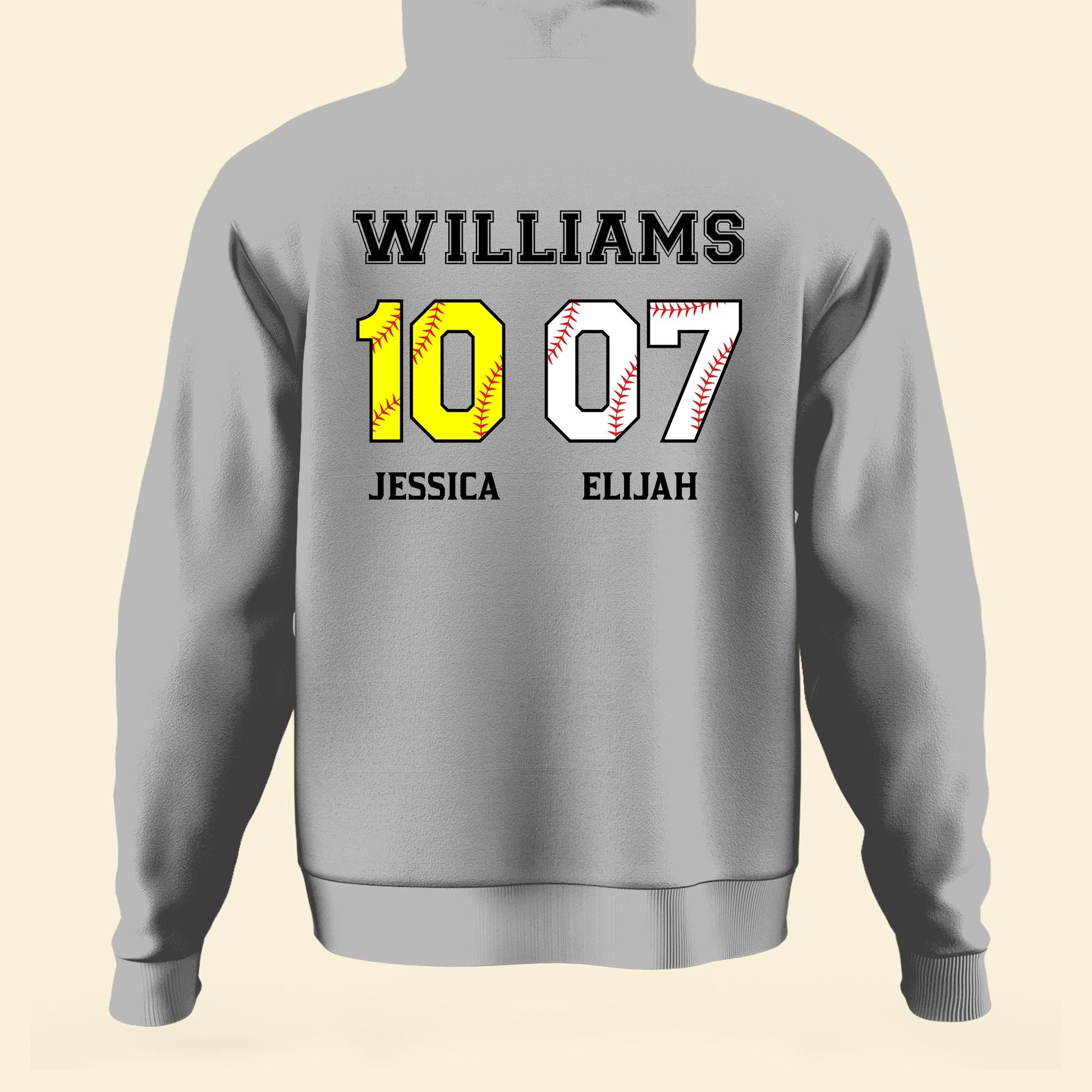 Baseball & Softball Numbers Family - Personalized Back Printed Shirt