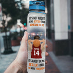 Basketball Inspiration - Personalized Water Bottle With Time Marker - Birthday, Motivation Gift For Basketball Players, Friends, Coach, Teammate