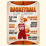 Basketball Life Lessons - Personalized Blanket - Birthday Gift For Basketball Girls, Friends, Daughters, Sisters