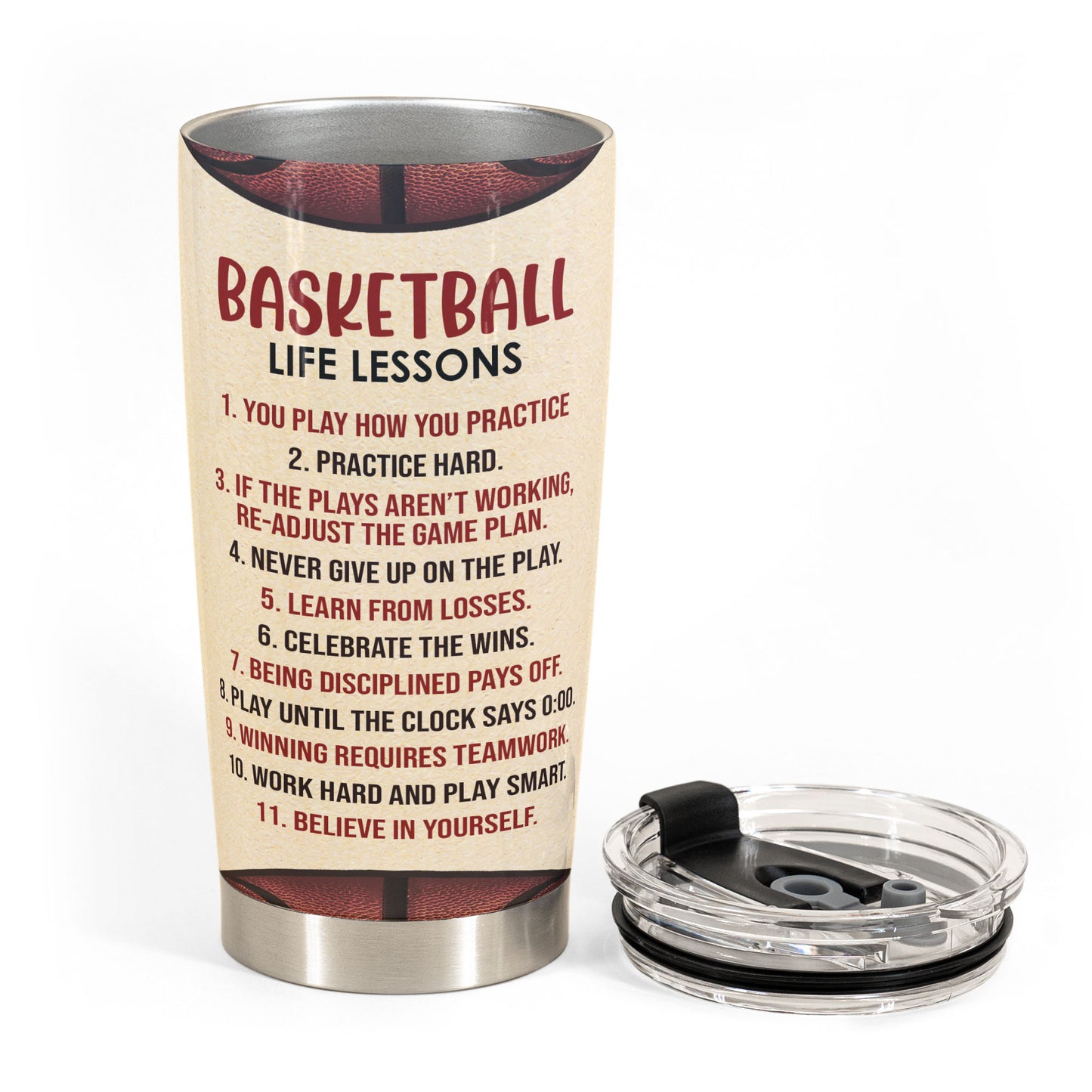 Basketball Life Lessons - Personalized Tumbler Cup - Birthday Gift For Basketball Girl, Basketball Lovers - Chibi Girl