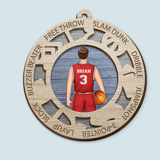Basketball Player - Personalized 2 Layers Wooden Ornament - Christmas, Birthday, Loving Gift For Basketball Team, Basketball Players, Teammates, Sons, Grandsons, Boyfriend