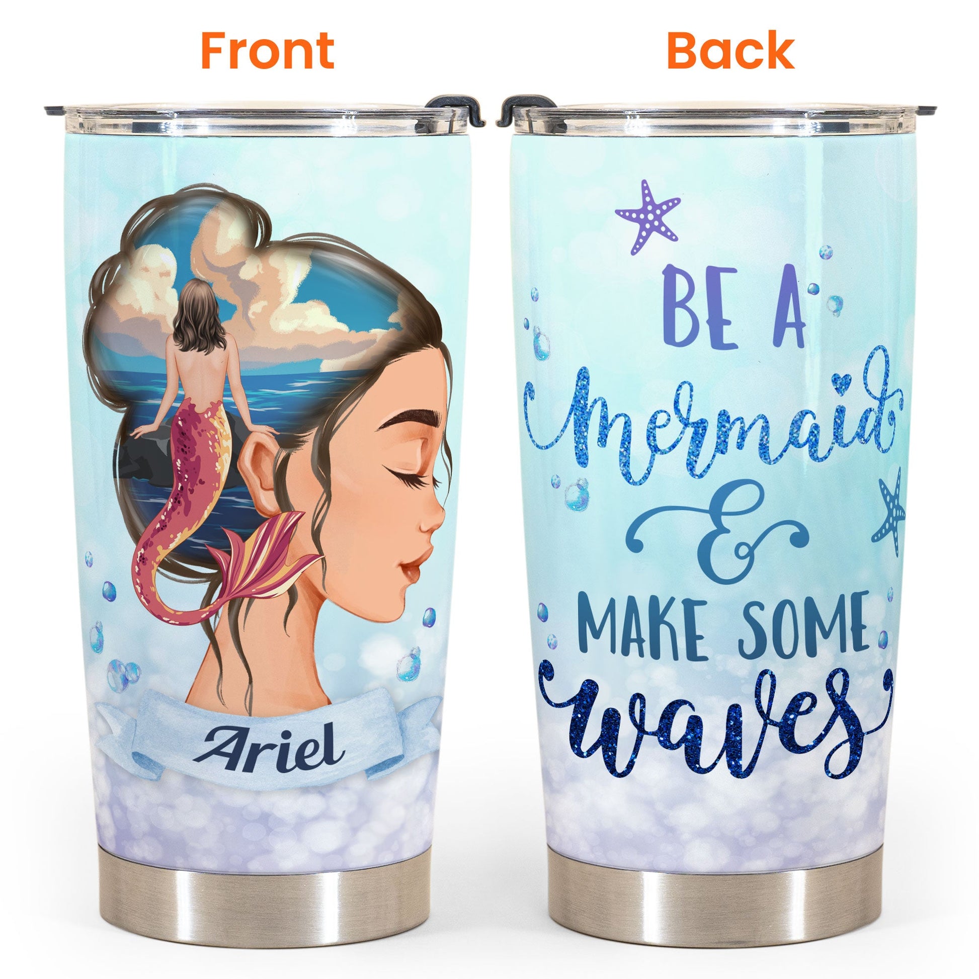 Making Waves In School - Personalized Kids Water Bottle With Straw Lid