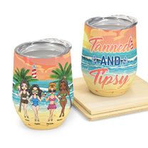 Beaches Squad - Personalized Wine Tumbler - Birthday, Summer Gift For Friends, Girl Squad, Swimming Squad