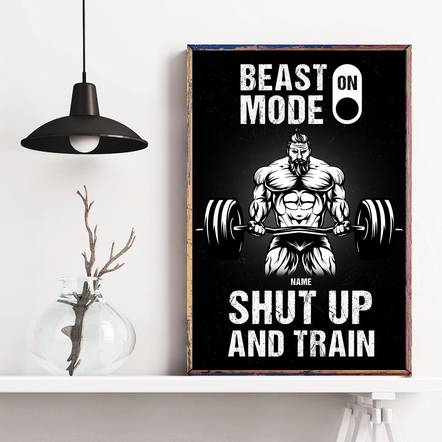 Beast Mode - Personalized Poster/Canvas - Birthday Gift For Gymer - Old Man Lifting