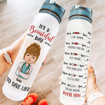 Beautiful Day To Save Life - Personalized Water Tracker Bottle - Birthday Gift For Doctor, Nurse