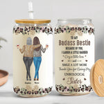 Because Of You I Laugh A Little Harder Friendship - Personalized Clear Glass Cup - Gift For Friend