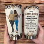 Because Of You I Laugh A Little Harder Friendship - Personalized Tumbler Cup - Gift For Friend