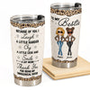 Because Of You I Laugh A Little Harder - Personalized Tumbler Cup - Birthday, Loving Gift For Besties, Bff, Best Friends, Soul Sisters