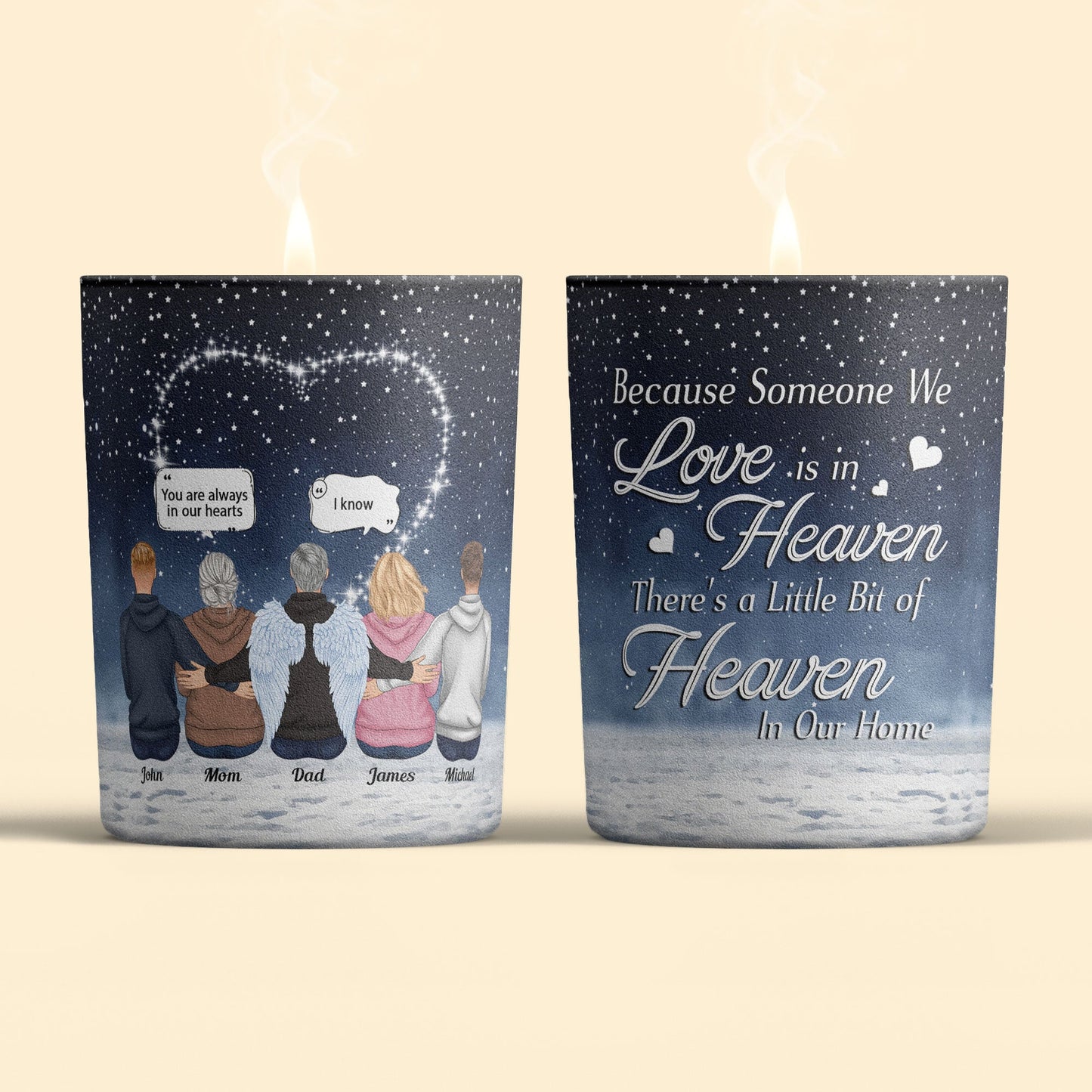 Because Someone We Love Is In Heaven - Personalized Candle