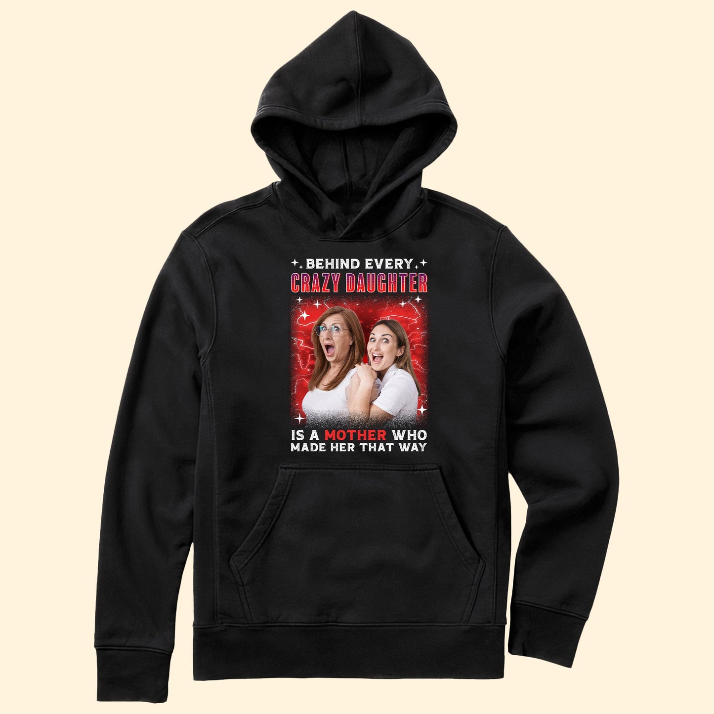 Behind Every Crazy Daughter Vintage Tee - Personalized Photo Shirt