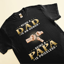 Being A Papa Is Priceless - Personalized Shirt - Gift For Father, Dad, Papa, Grandpa