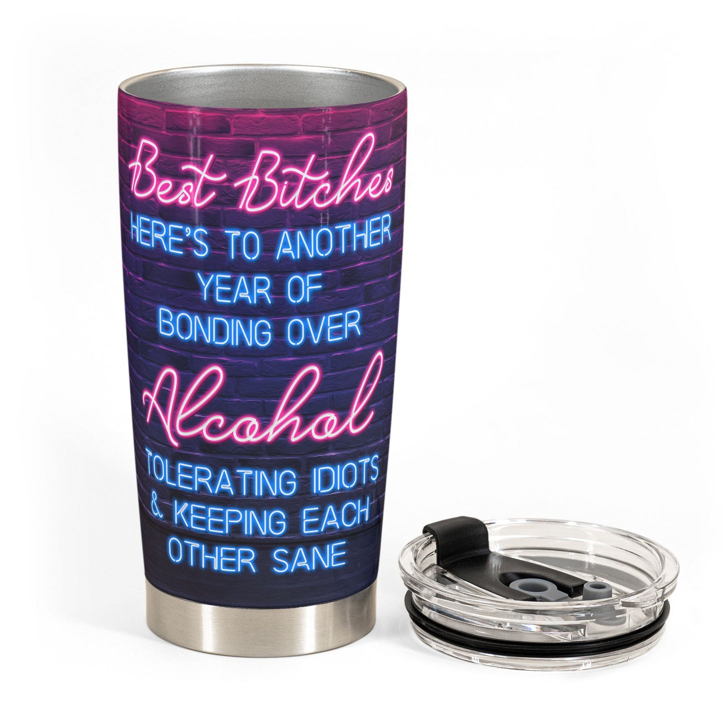 Best Bitches Bonding Over Alcohol - Personalized Tumbler Cup - Birthday Gift For Besties, Friends Crew, Girls, Sisters