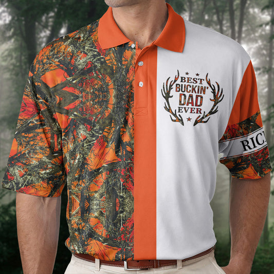 Best Buckin' Dad Ever Hunting Polo Shirt - Custom Polo Shirt